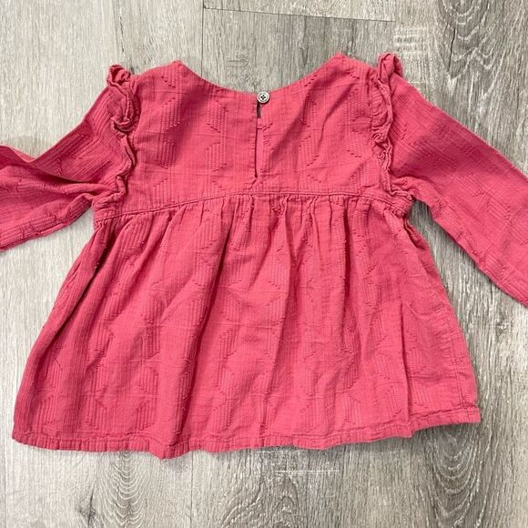Genuine Kids From OshKosh Toddler Girl’s Pink Long Sleeve Ruffle Keyhole Top 5T - Picture 9 of 12